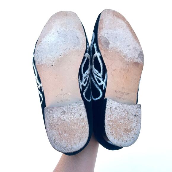 Shipton & Heneage Men’s Velvet Smoking Slippers Loafers Black Cigar Quilt US 9 - Picture 7 of 8